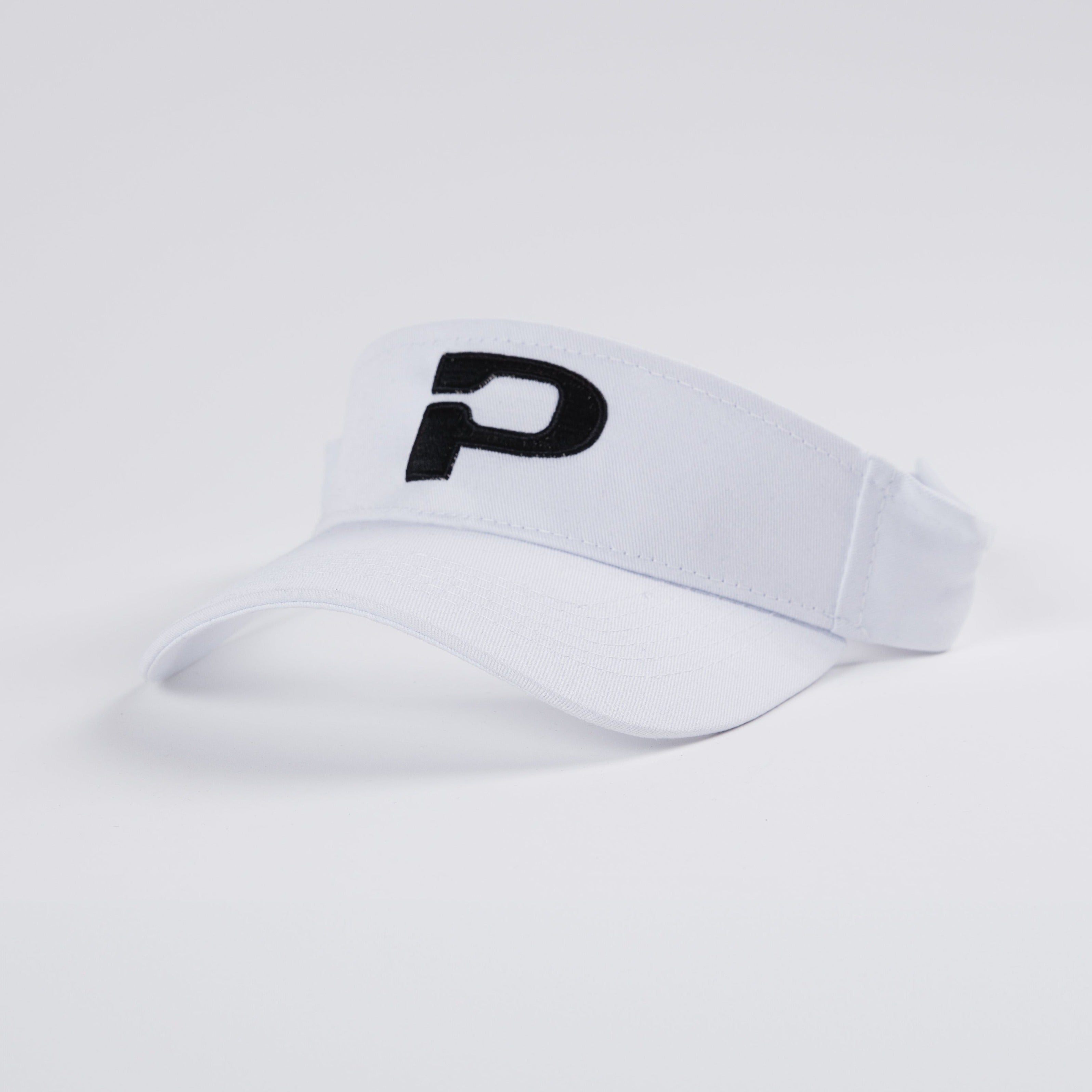 White Visor with Black Logo