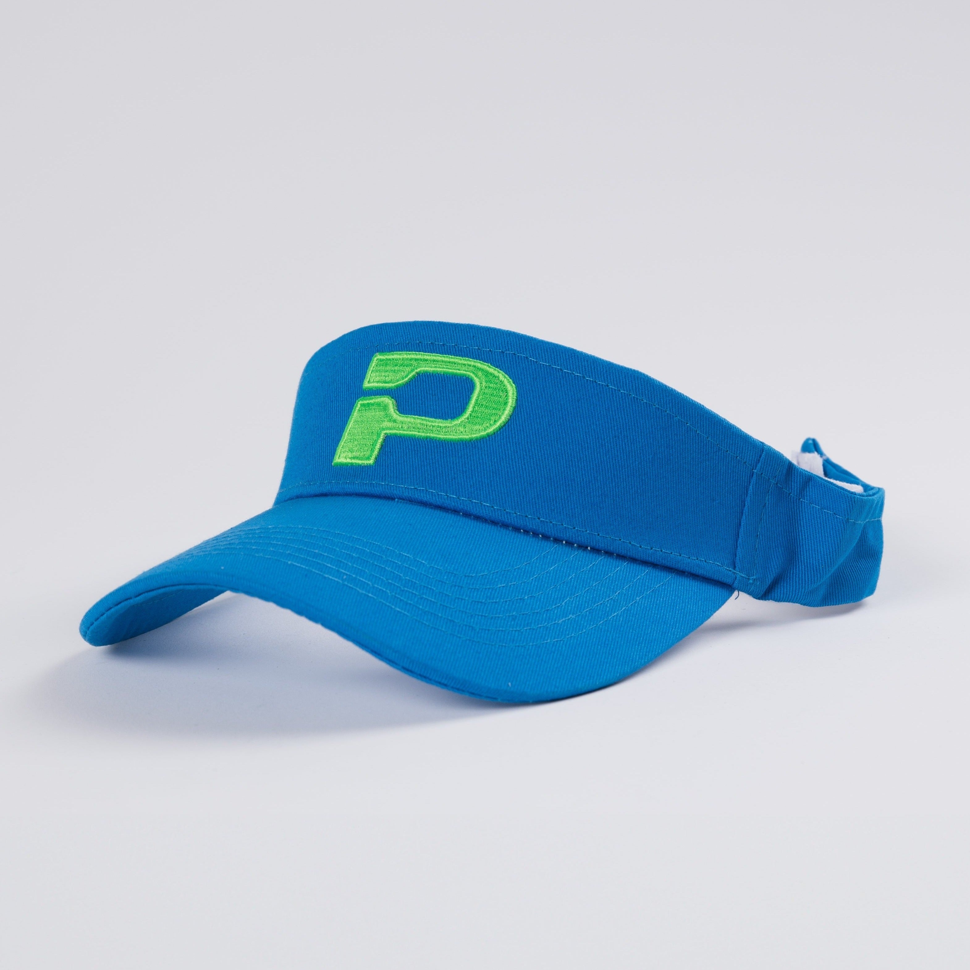 True Blue Visor with Lime Green  Logo