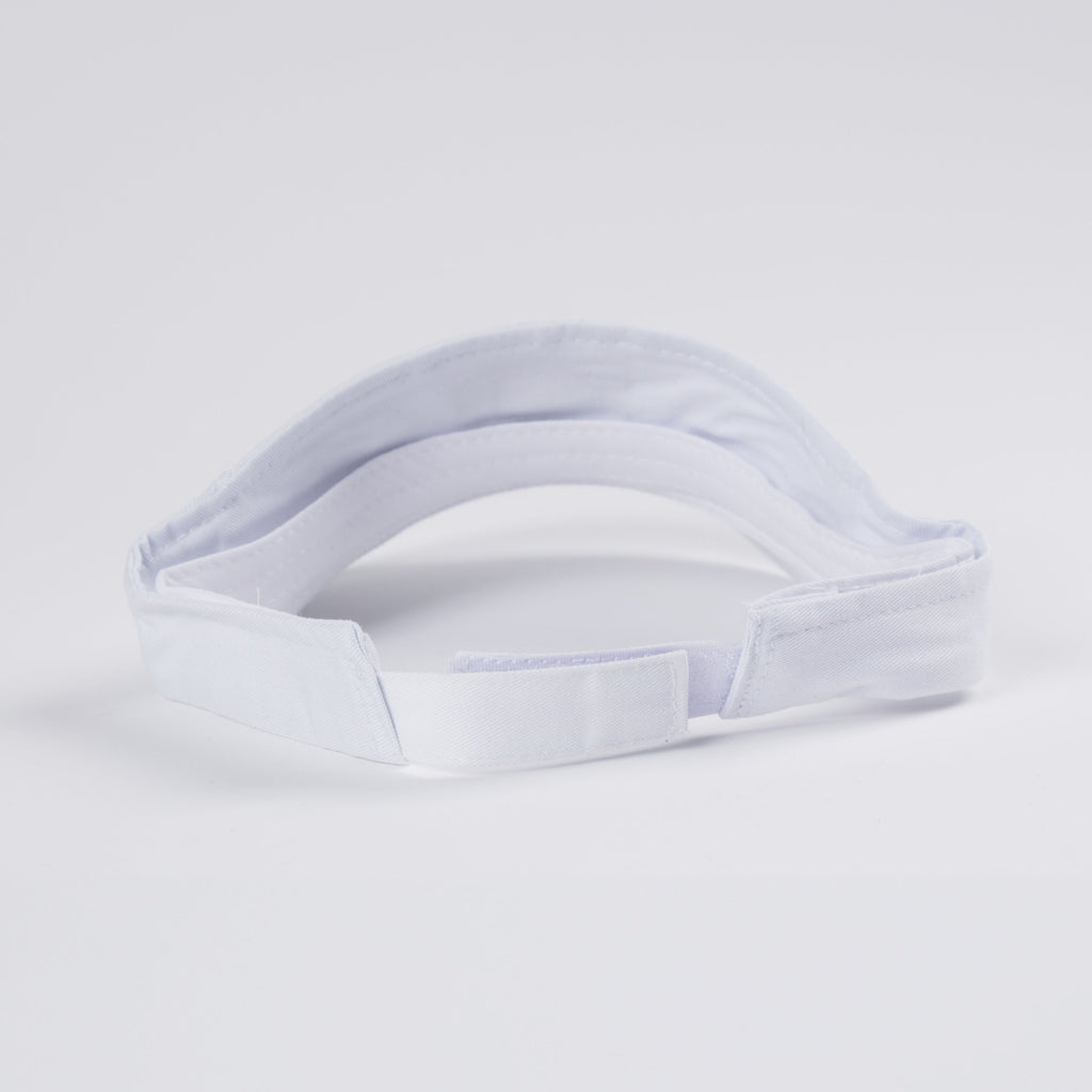 White Visor with Black Logo