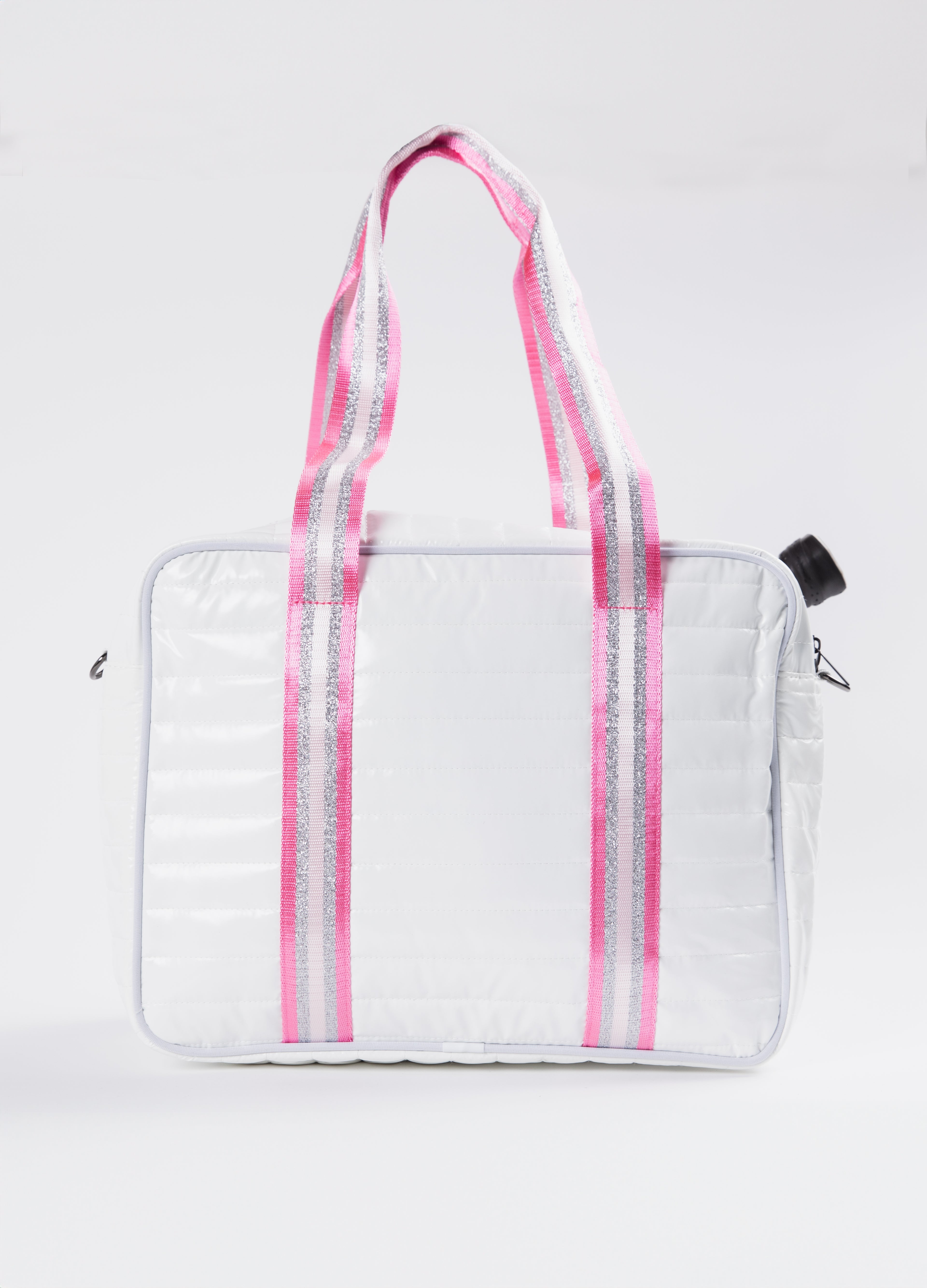 PREMIUM PUFFER Flamingo Pink,Silver and White Bag.