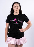 Heartbeat Black Womans T-Shirt