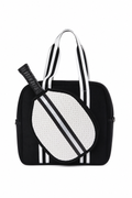 Black Cross body Pickleball bag with White paddle pocket